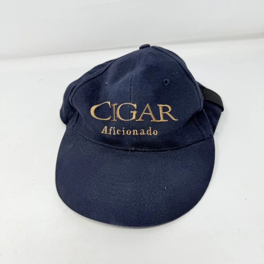 Cigar Aficionado Navy Blue Cotton Baseball Cap Adjustable Strap - Picture 1 of 5